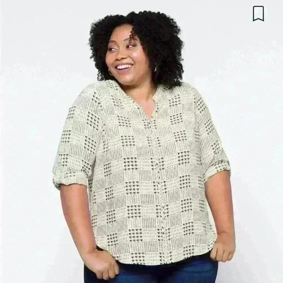 41 Hawthorn Tops - 41 Hawthorn Katie High Low Hem Blouse 2X item 2G